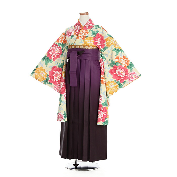 小学生 女の子 小学校 着物セット 袴 小学校 卒業式 クリーム 紫 着物 送料無料 ジュニア フルセット 濃淡ぼかし女子 草履でもブーツでも選択可 袴セット 牡丹 草履 ブーツ 髪飾り 送料無料 女子 きもの レンタル でもブーツでも選択可 袴セット 小学生 ジュニア 卒業式