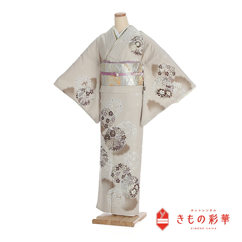 ◆美品◆訪問着 袷 ベージュピンク 花丸紋に宝尽し 刺繍 結婚式 お宮参り式典 imgrc0081621666.jpg