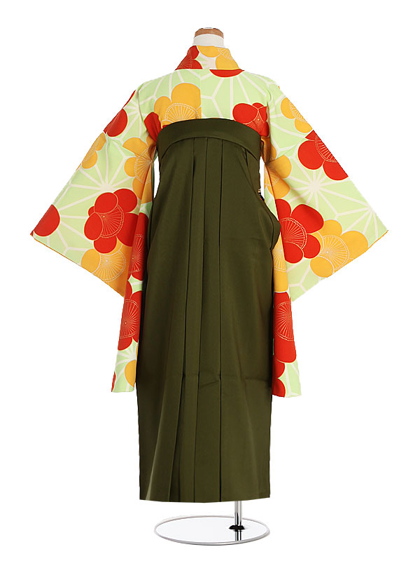 小学生 袴セット 草履でもブーツでも選択可 髪飾り 梅 着物 148cm 158cm 小学校 卒業式 ジュニア 女の子 七宝刺繍 女子 若草色 半衿付き 梅 袴 抹茶 フルセット 草履 ブーツ 髪飾り 送料無料 きもの レンタル でもブーツでも選択可 袴セット 小学生 ジュニア 卒業式