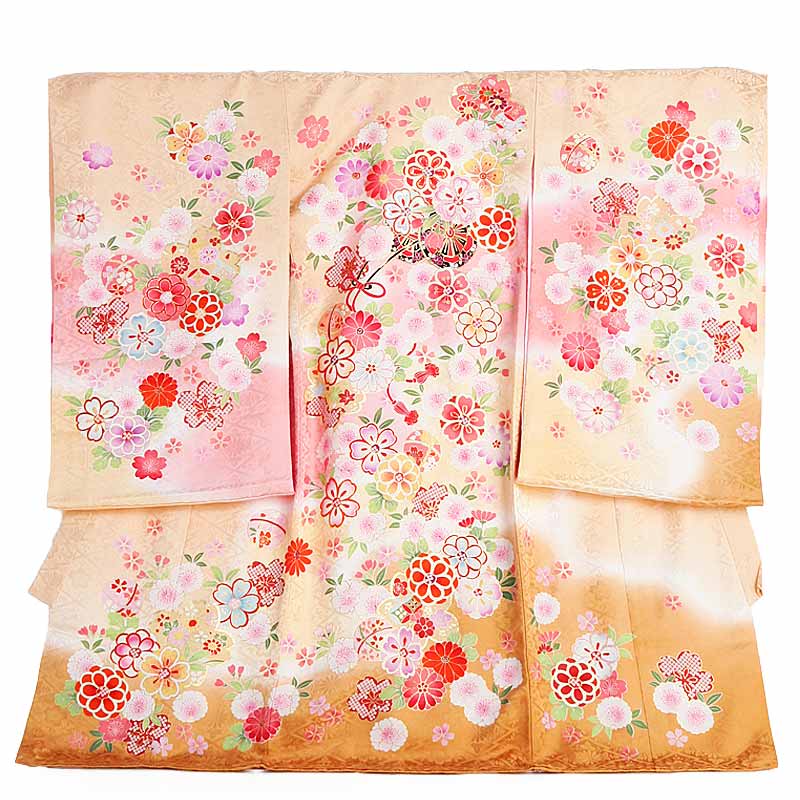 もらって嬉しい出産祝い レンタル 産着 お宮参り 女の子 正絹 15 クリーム 花車 高級品 赤ちゃん 着物 産着レンタル 女児産着 初着 祝い着 魅力的な Purpleforparents Us