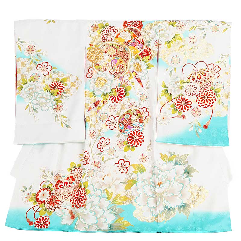 宅配便送料無料 産着 お宮参り 女の子 正絹 29 白 百花繚乱 高級品 赤ちゃん 着物 産着レンタル 女児産着 初着 祝い着 送料無料 Fucoa Cl