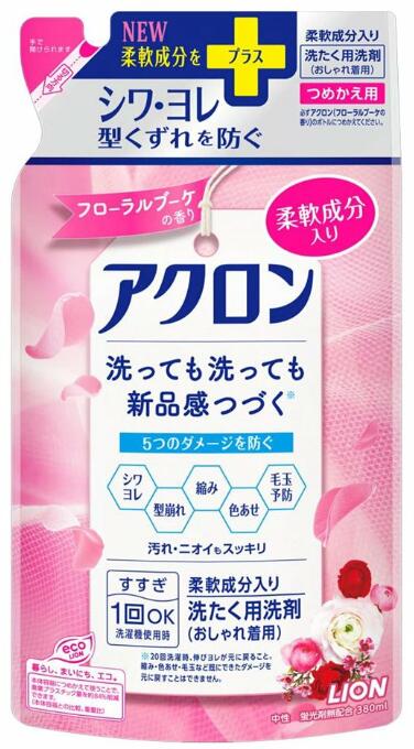 【送料込/24個セット】ライオン アクロンフローラルブーケの香り つめかえ用 380ml ×24袋