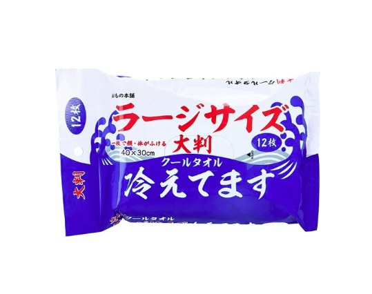 【ケース販売/48個】大判 クールタオル ラージサイズ 冷えてます 40&times;30cm (12枚入) &times;48個｜エルショップ