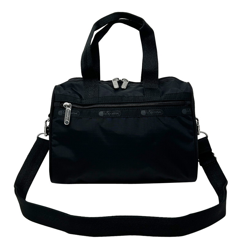 レスポートサック ミニ ショルダーバッグ 黒 LESPORTSAC EVERYDAY SM SATCHEL 3868 R086 RECYCLED BLACK 無地 黒いこと ジッパーしろがね色