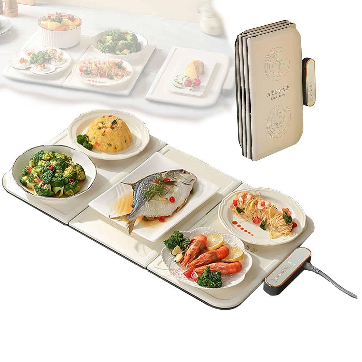 電気温めトレイ、3つのタイマー付きトレイ、食品用加熱温めトレイ、食品温めマット、3つの温度設定、パーティー、集まり、ビュッフェ用の折りたたみ式フードウォーマー｜Sailing店