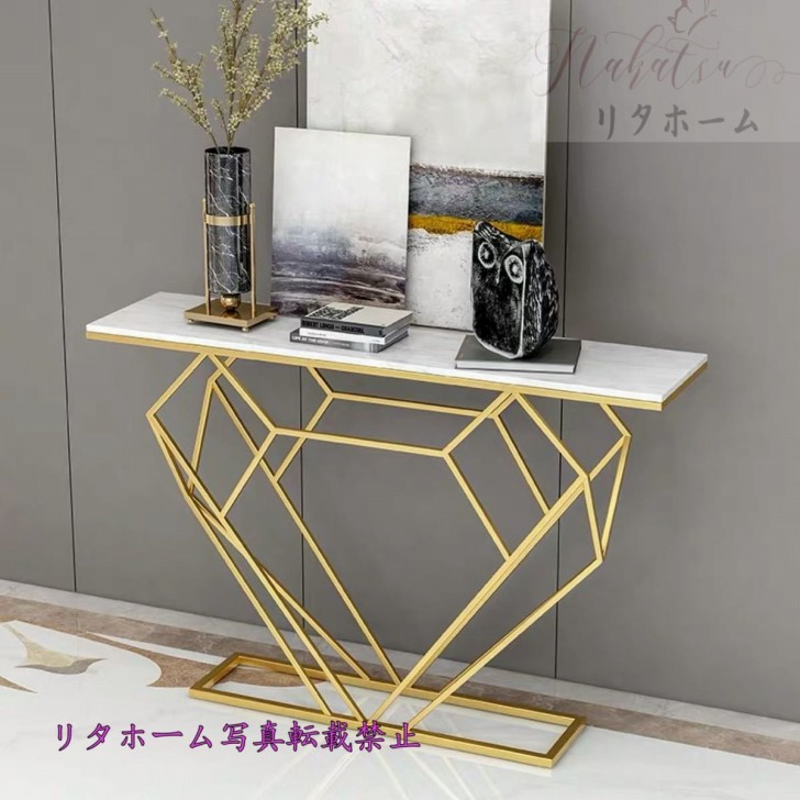 御膳上等人造マーブルサイドテーブル 電話を掛ける台 コンソール速見表 花台 入り口・入口速見表 アンティーク調絵図面 幅100糎 大きさ購入注文能力のある