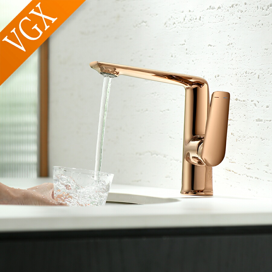 Vgx-豪華なバスルームの蛇口、洗面器ミキサー、シンクの蛇口、グルメな洗面台、温水と冷水の蛇口、真ちゅうクローム、ブラック、ブラッシュドゴールド|Sailing店