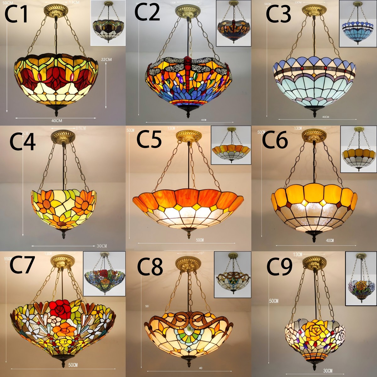 楽天市場】A026477ステンドグラス．ペンダントライト 豪華天井照明