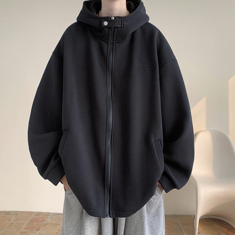 秋冬 コーデ メンズ  服 分かりやすい 流行り物 オシャレ 成年者 かっこいい 気が大きい大きさ 表どおり 成人男性服 汗水 プルオーバー ジレー 天鵝絨 御機嫌 甚だしい 綿織物厚地の外套 ハイネック ボンネット付き添い人 上衣