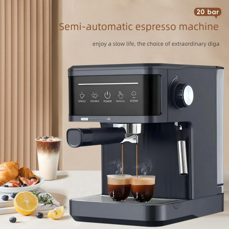 エスプレッソマシン 家庭用 コーヒーメーカー 小型 コーヒーマシン 20Bar圧力 ミルク泡立て機能付き 珈琲 カップ加熱機能 半自動 家庭用 お手入れ簡単 コーヒー カフェ 家電 贈り物 ギフト プレゼント 結婚祝い 父の日 母の日｜Sailing店