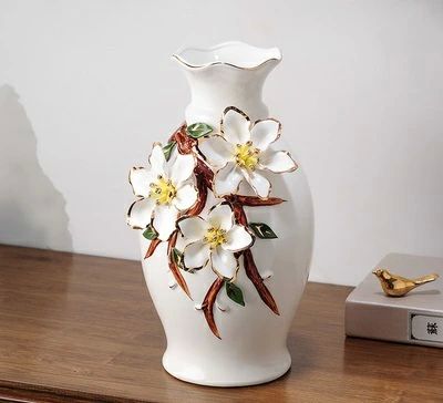 花立て かびん 花器 花入れお花軍事基地 室内装飾 雑貨 花柄 瀬戸もの