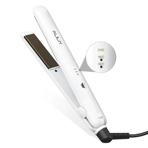 Aliliy ヘアアイロン ミニ 160℃-180℃-210℃温度調整 20mm 前髪用 ストレートアイロンプレート 急速立ち上がり 全髪質対応 海外対応 2way ロック付き オートOFF機能 小型 超軽量コンパクト カールストレート両用 360度回転コード レディース メンズ 絡まり防止 やけど