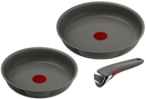 ティファール セラミックコーティング 取っ手のとれる 鍋 フライパンセット 3点セット IH ガス火対応 PFOAなどの有害物質不使用 なめらかな使い心地 こびりつきにくさ長持ち 「インジニオ・ネオ IHセラミックグライド アースグレー」 グレー L26693|サイノー店