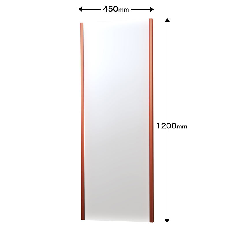 NRM001R|割れないリフェクスミラー 吊式姿見 ロゼ(レッド) 1200×450mm 1.7kg ※受注生産品 ※送料含む
