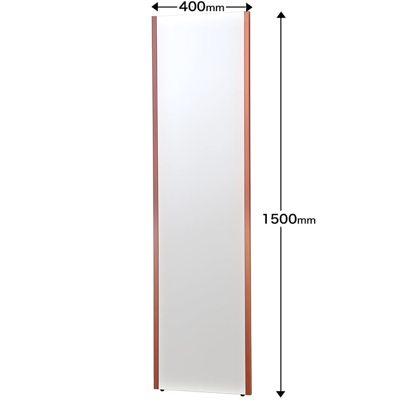 NRM003R｜割れないリフェクスミラー　ロング姿見　ロゼ（レッド）　1500×400mm　2.0kg　※受注生産品　※送料含む