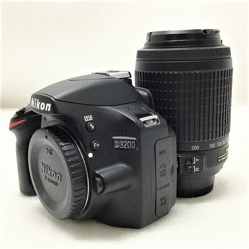 中古品 ニコン Nikon D3200 200mmダブルズームキット 一眼レフカメラ 最上の品質な 最高の品質の レンズ1本 2416万画素 2012年製 本体 10012505