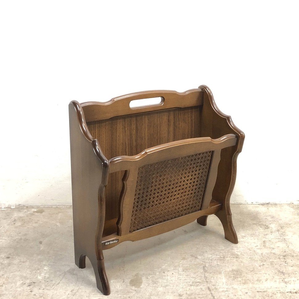 楽天市場】【中古】 カリモク マガジンラック 赤茶 オールドカリモク