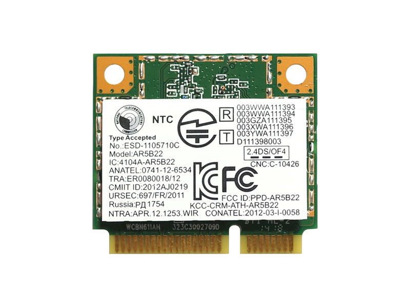 AR5B22 Atheros Anatel Dual Band Wireless WiFi Bluetooth Half Mini PCIe