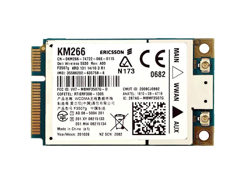 Dell DW5530 Scheda WWAN F3507G 3G HSDPA Con GPS &ndash; Mini PCI, Usata, Per Connettivit&agrave; Mobile