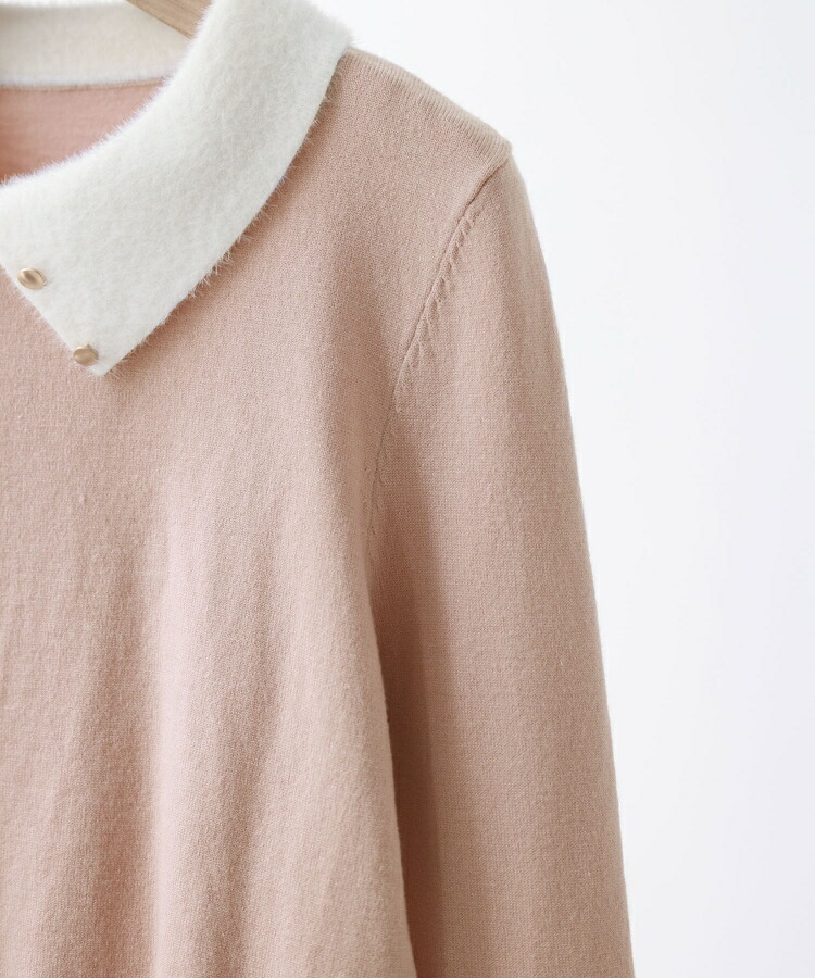 トップス レディース ニット プルオーバー ハイゲージ編み 無地 厚手