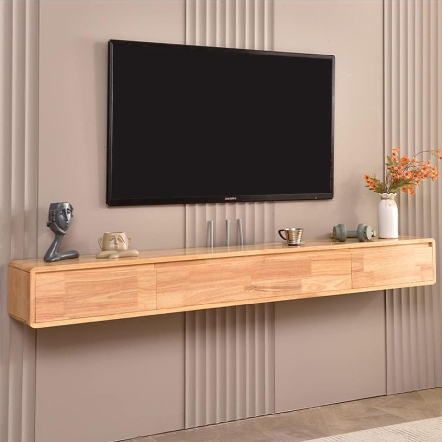 フローティングテレビスタンド - テレビ受像機 ローード - テレビ受像機台 飾りつけ式、楽しび真っただ中テレビ受像機納める棚、純一無雑材フローティングテレビスタンド飾りつけ