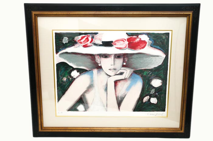 カシニョール　絵画　女性　サインなし　絵画額 カシニョール 絵画 女性 サインなし 絵画額 ジャン・ピエール
