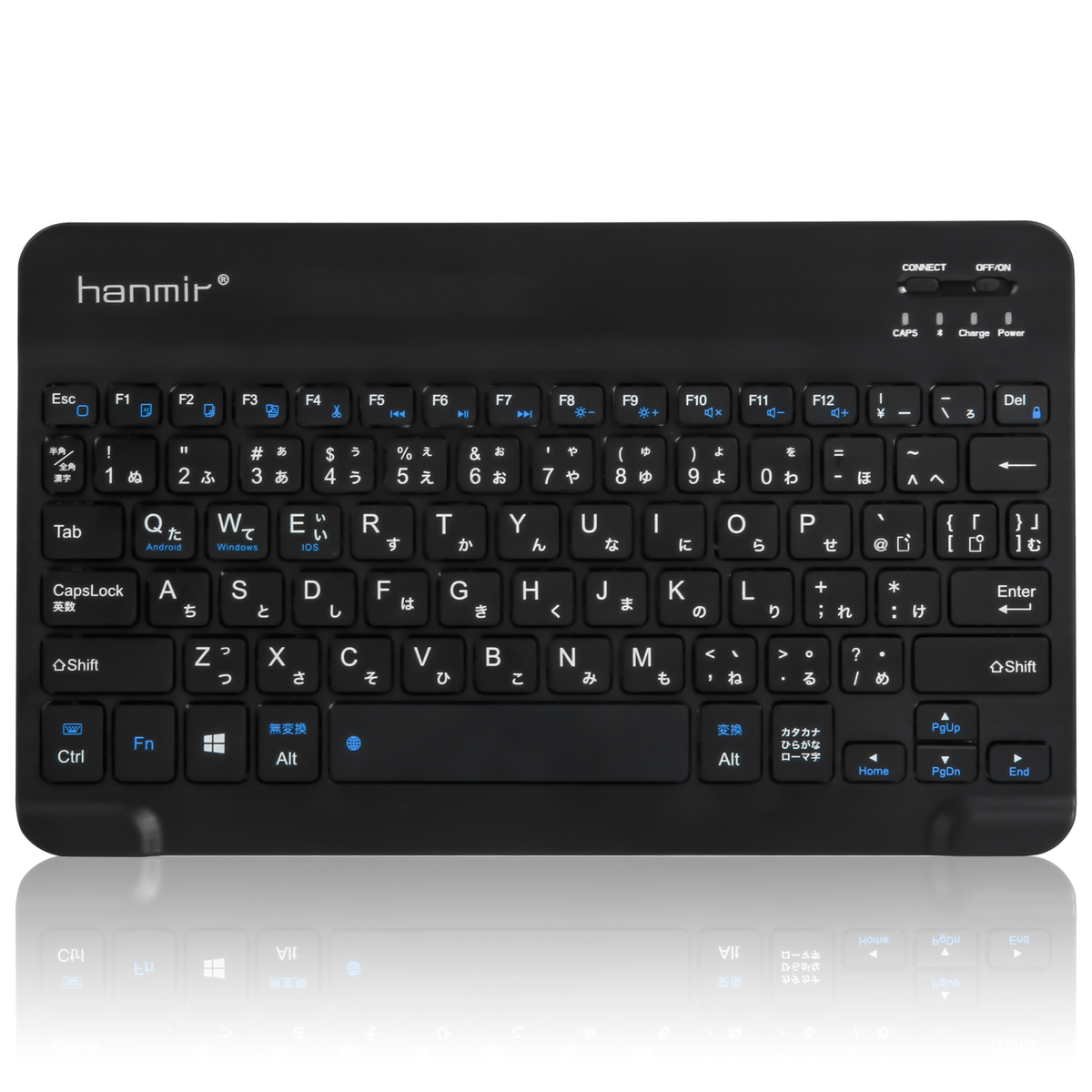 Hanmir キーボード Bluetooth ワイヤレスキーボード 小型 JIS基準 日本語配列 無線 bluetooth keyboard 超薄型  静音設計 軽量 ブルートゥースキーボード iOS Android Mac Windows多システム対応 長時間稼働 スマホ PC iPad用  USB充電 中古