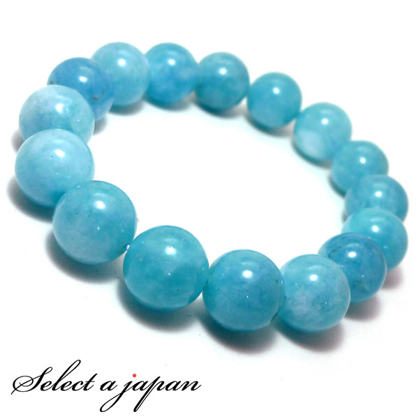 楽天市場】アクアマリン ブレスレット 12mm 18.5cm メンズL