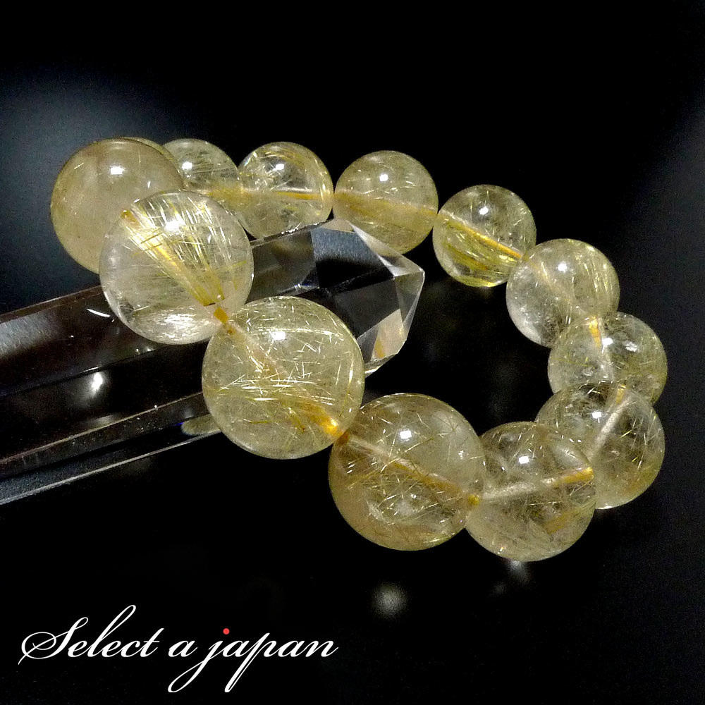 【金運、仕事運上昇】ロングイゴールドルチル⭐️貫通穴！ブレスレット⭐️ 92 金運、仕事運上昇】ロングイゴールドルチル⭐️貫通穴