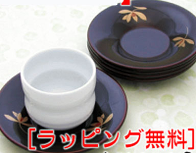 茶托 溜 蘭花蒔絵 5客組 天然木 漆塗り 国産木材 栃の木使用 越前漆器 名入れ無料 工芸品 手塗り漆 高級 ギフト|越前漆器さじべえ【名入れギフト】