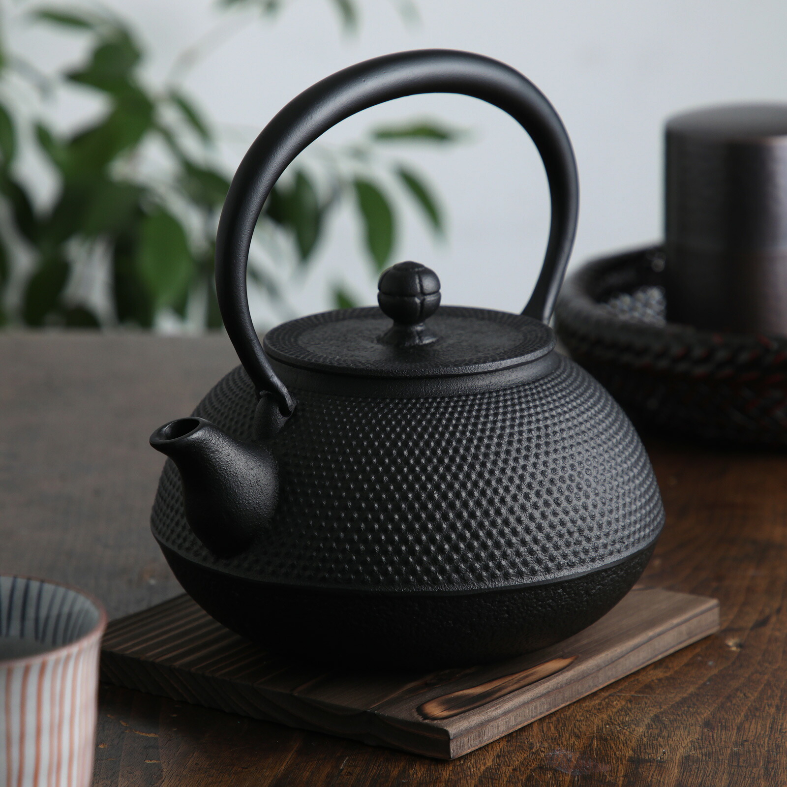 特価 名入れおまけつき 南部鉄器 鉄瓶 9型平丸アラレ 黒焼付 内面釜焼 1100ml ガス火 瓶敷名入れおまけ 白湯 鉄分補給 おしゃれ モーニングルーティン 霰 アラレ あられ 岩鋳 南部鉄瓶