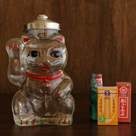 楽天市場】廣田硝子 招き猫 菓子びん SM-2 日本製 ガラス容器