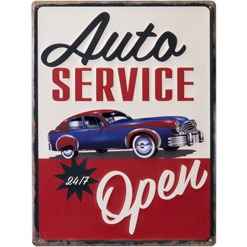 楽天市場】ブリキ看板 アンティーク GARAGE Since 1952 エンボス