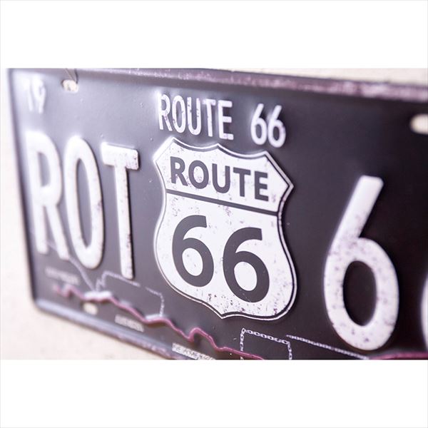 お中元 ブリキ看板 ティンプレート アンティーク アメリカ雑貨 ROUTE66 ブラック 20108 turbonetce.com.br