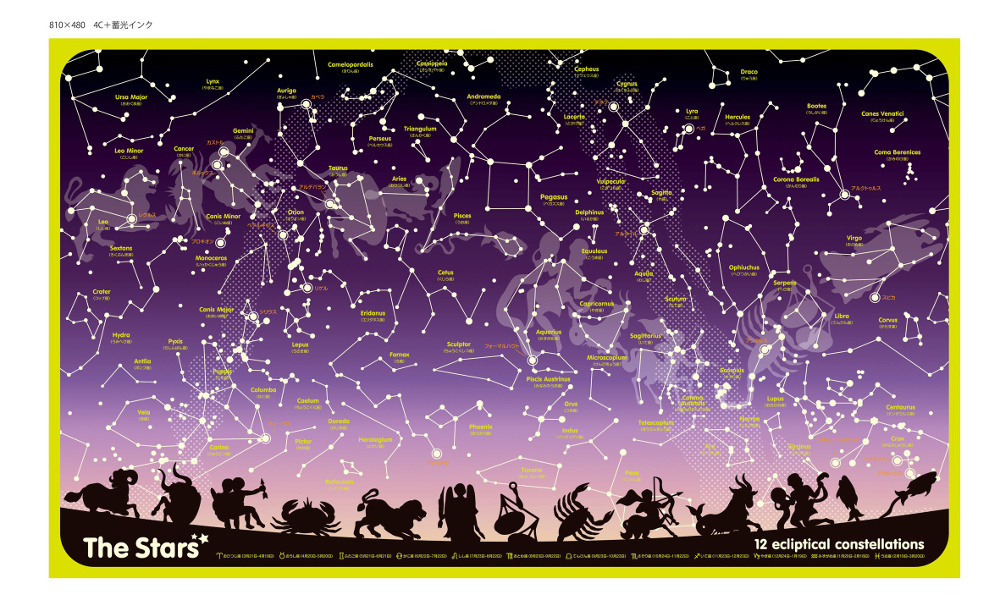 暗い所で星が光るウオチ学習机デスクマットスター＆ワールド裏面 世界地図 両面クリア 【1ページ】｜Gランキング
