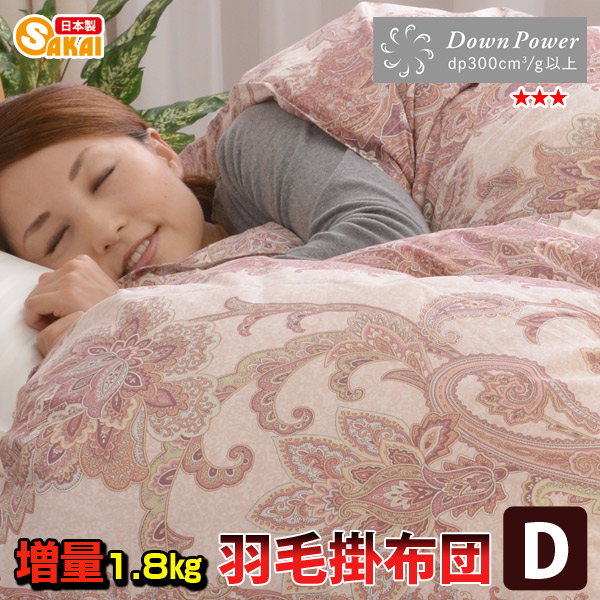 楽天市場】ホワイトダウン柄はおまかせ高級羽毛掛け布団ダブル