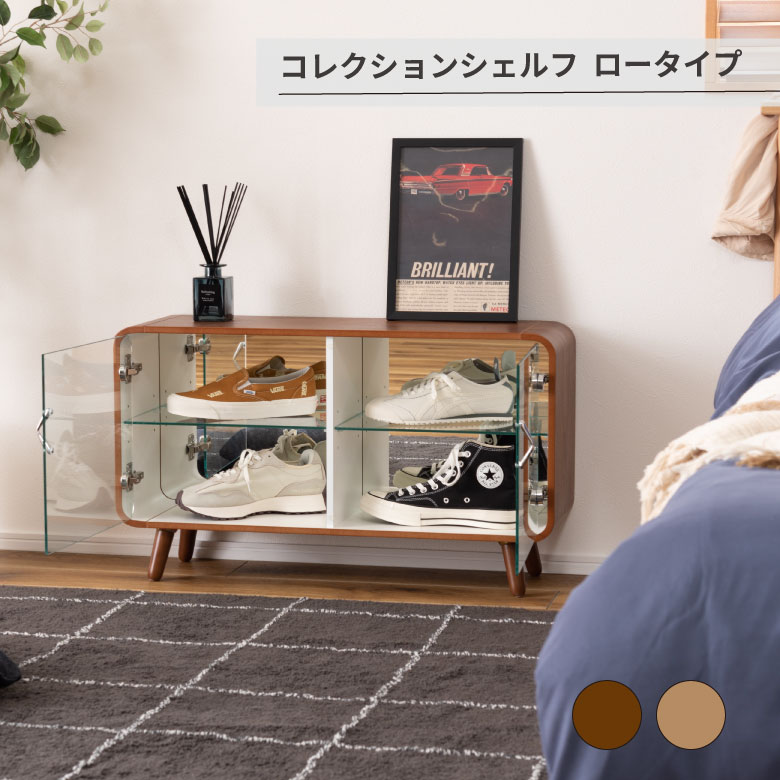 コレクションシェルフ  置き目印字機 コレクションシェルフ 仕合わせ 棚 納める 銀鏡 鏡 図形入れもの 瑠璃 2段 置き目印字機 木製 グッズ オタク 推し活