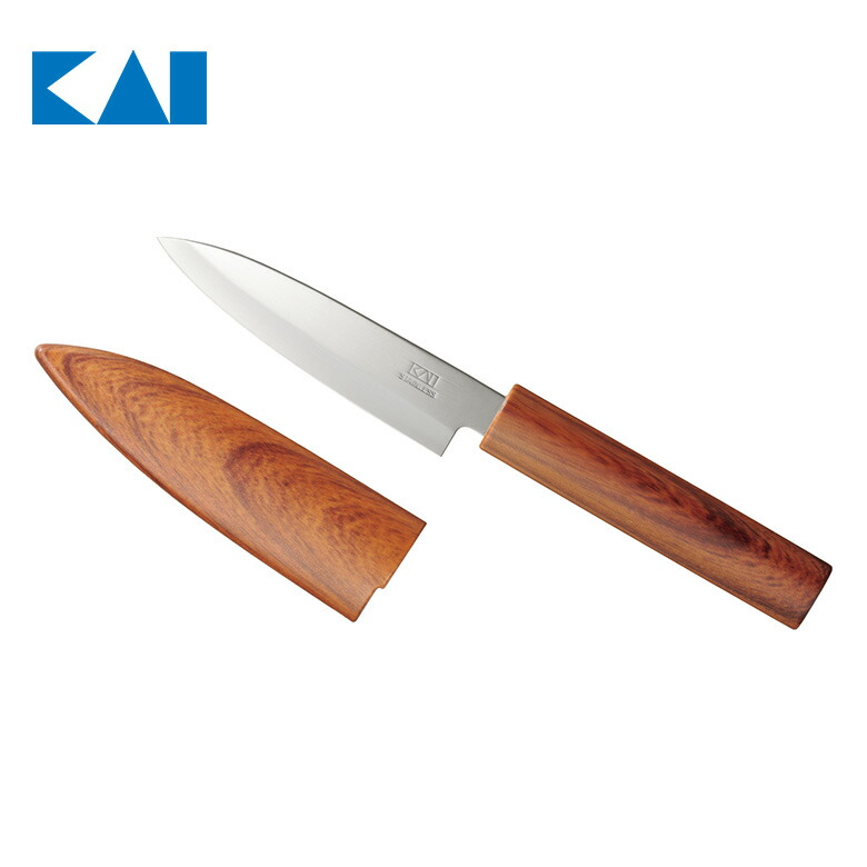 【楽天市場】Kai Kitchen サヤ付きフルーツナイフ 木目調 ナイフ フルーツナイフ アウトドア 便利 包丁 小型 携帯 持ち歩き：堺の