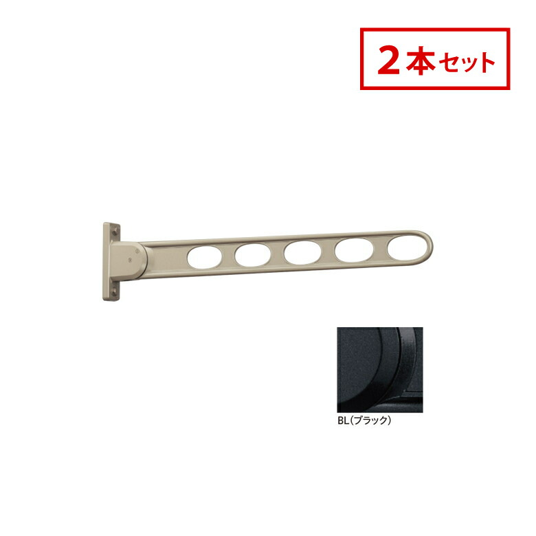 川口技研 ホスクリーン 屋外窓壁用 物干 ものほし HK-75-BL 2本セット ブラック HK型 75cm 屋外用 洗濯 ランドリー