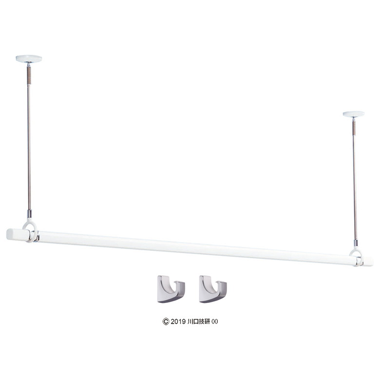 川口技研 ホスクリーン 室内用天井付スポット型 物干竿＆専用フックセット HQS型 HQSS-23 屋内用 ものほし 竿 伸縮式