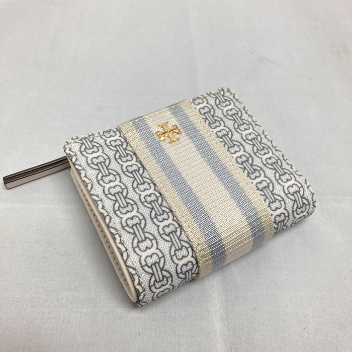 ★送料関税込み★ トリーバーチ 二つ折り財布 黄緑 ロゴ イエロー（黄色）系 Tory Burch(トリーバーチ) 財布・小物