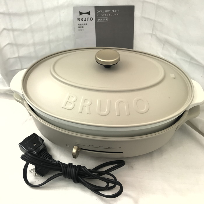 BRUNO オーバルホットプレート グレージュ BOE053-GRG [jgg]【中古】