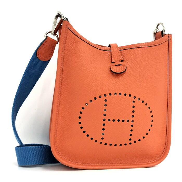 HERMES ショルダーバッグ エブリンTPM A目じるし なめし革 オレンジ色【中古】