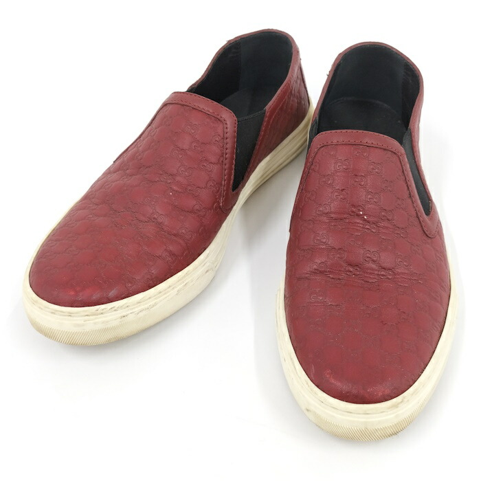 GUCCI スリッポン 38 中古・古着通販】GUCCI (グッチ) GUCCI スリッポン レッド