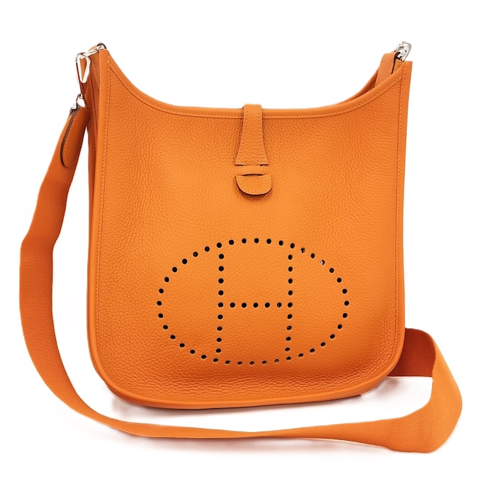 HERMES エヴリン3PM オレンジ SV金具 ショルダーバッグ □P刻印【中古】