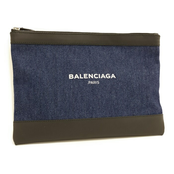極美品　バレンシアガ　クラッチバッグ　モノトーン　レザー　キャンバス BALENCIAGA - バレンシアガ クラッチバッグ 美品 キャンバスの