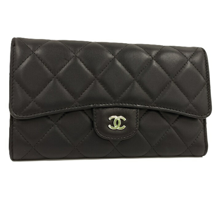 CHANEL マトラッセ キャビアスキン 財布 ネイビー ゴールド金具 29番台 CHANEL マトラッセ キャビアスキン 財布 ネイビー ゴールド金具