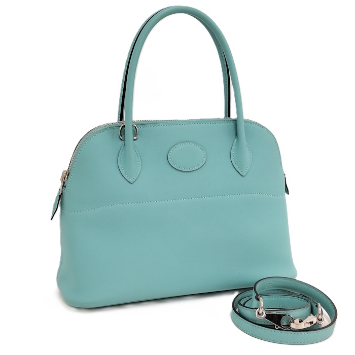 HERMES ボリード27 2WAYハンドバッグ スイフト ブルーアトール X刻印【中古】