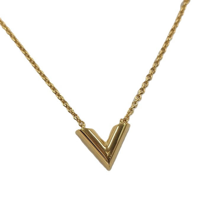 LOUIS VUITTON ネックレス エセンシャル V メッキ ゴールド M00968【中古】