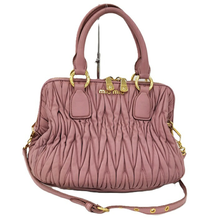 【現行/美品】miu miu ミュウミュウ ナッパクリスタル ハンドバッグ 現行/美品】miu miu ミュウミュウ ナッパクリスタル ハンドバッグ